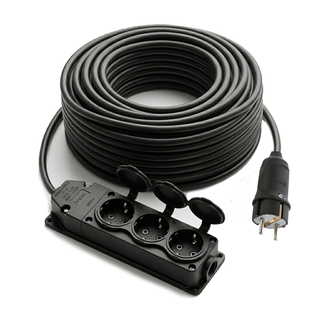 30mt Kablolu Üçlü Grup Priz Topraklı Kauçuk 3x1.5 Far MCN-030