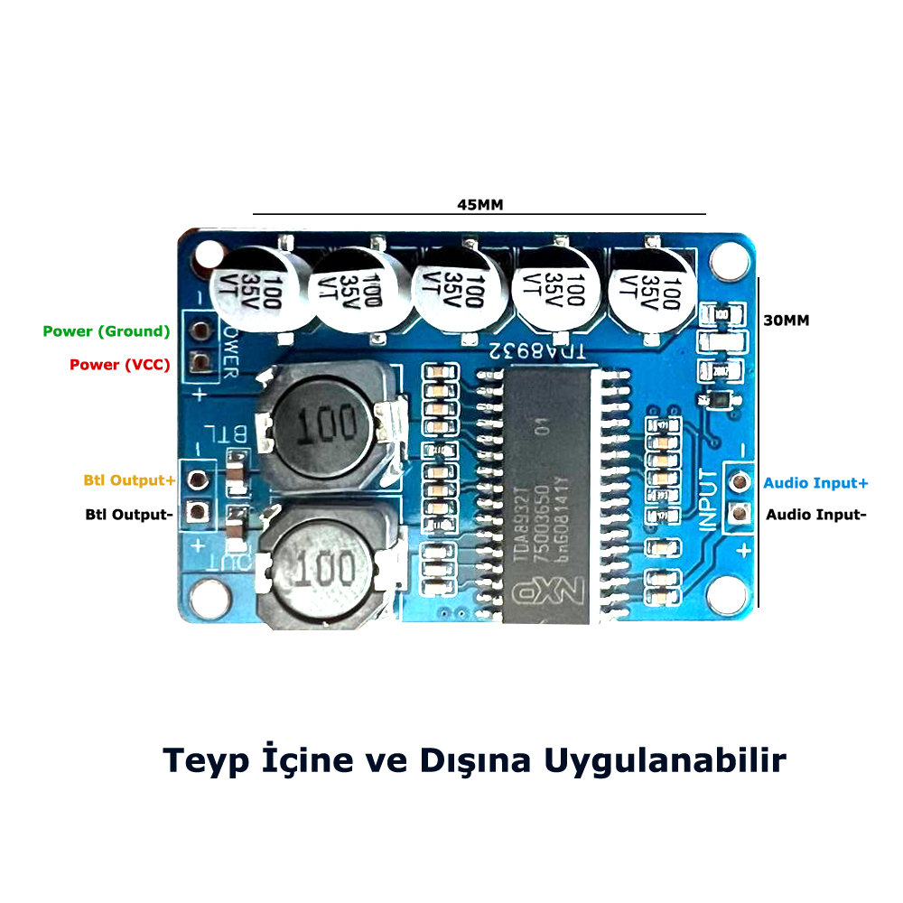 Mini Dijital Amfi Devresi TDA8932 35w Oto Teyp İçin PK-8436