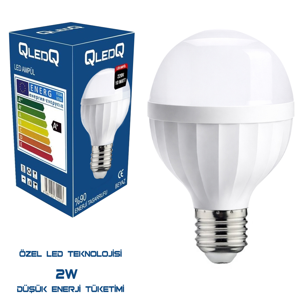 Solar Led Ampul 12v 10w Beyaz E27 QledQ WB-8501