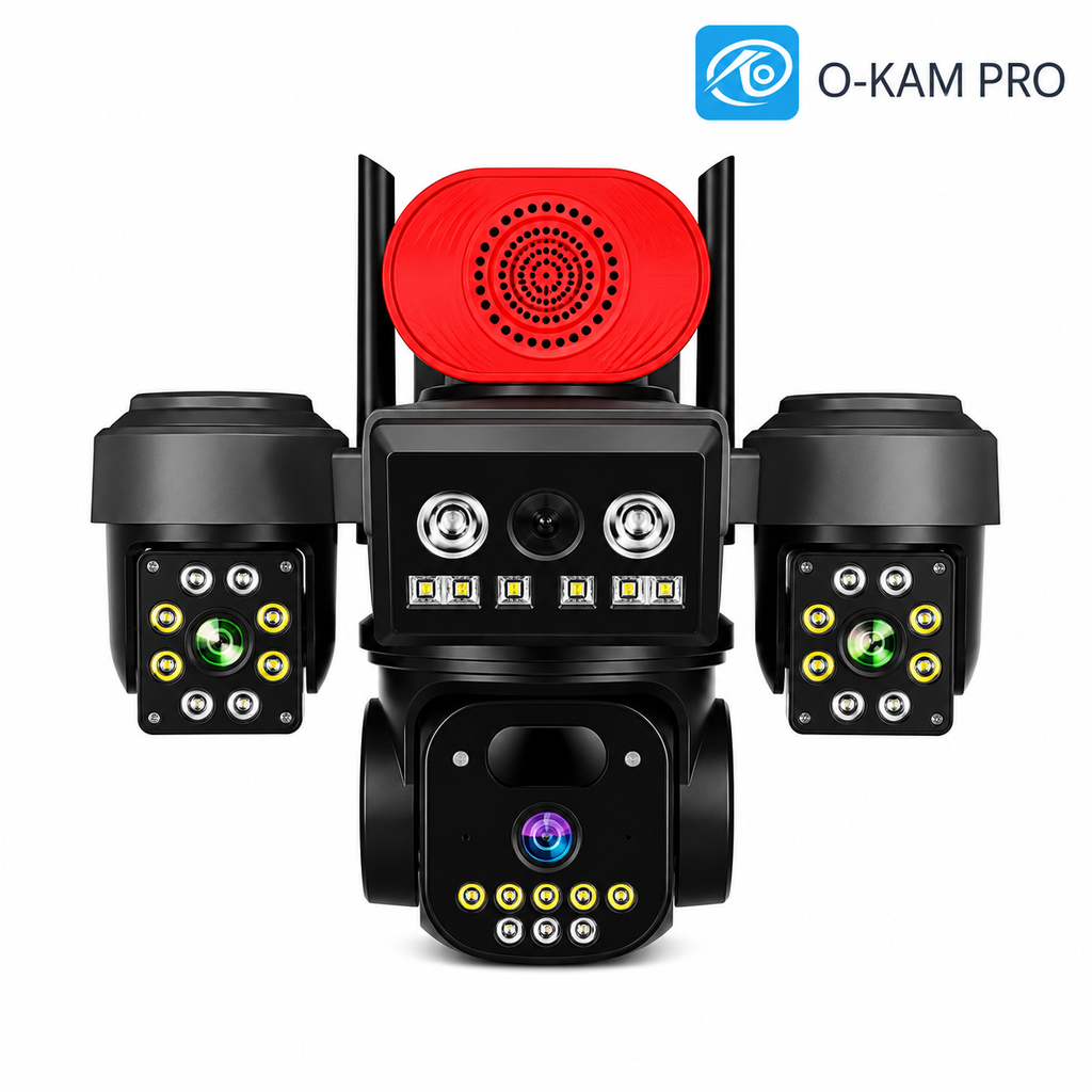 Wifi Solar Ptz Kamera 3 Lens 9Mp Sirenli 4G Sim Kartlı O-Kam 8090