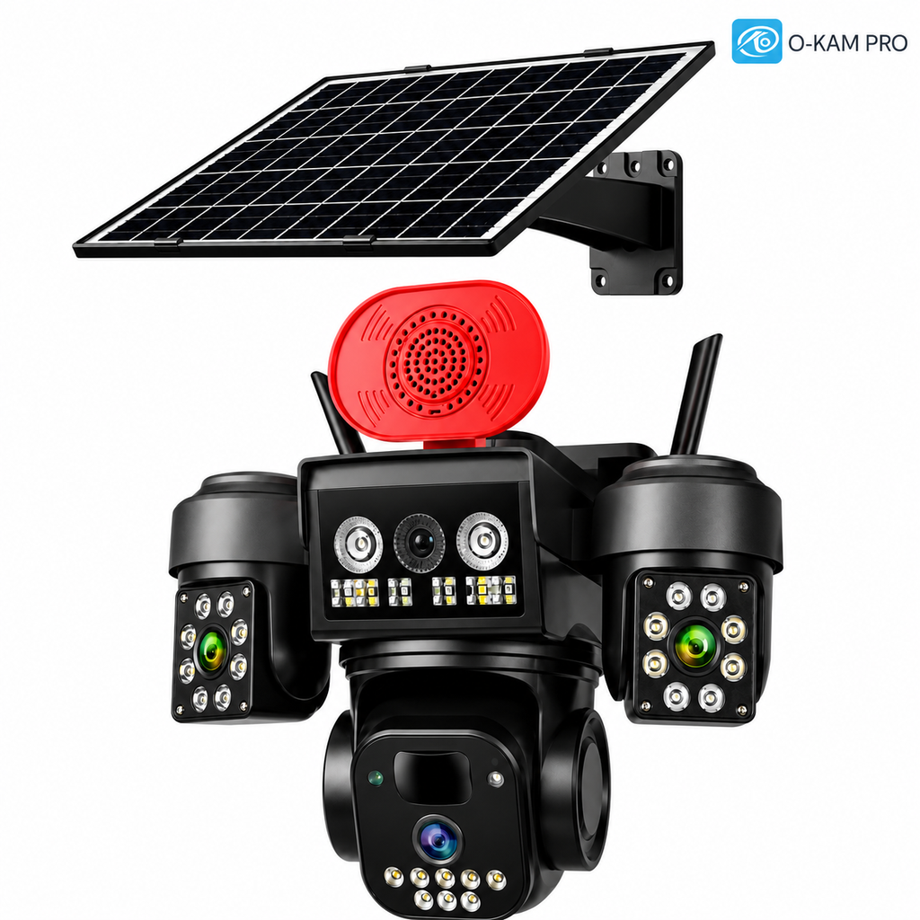 Wifi Solar Kamera 3 Lens Solar Panelli 9Mp Sirenli O-Kam Pro 5220