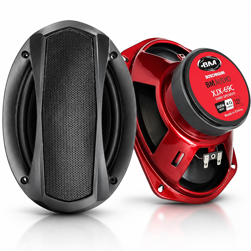 Oto Koaksiyel Hoparlör Oval 6x9 900w 2 Adet Kapaklı Tweeterli Boschmann XJX-69C BM-69C