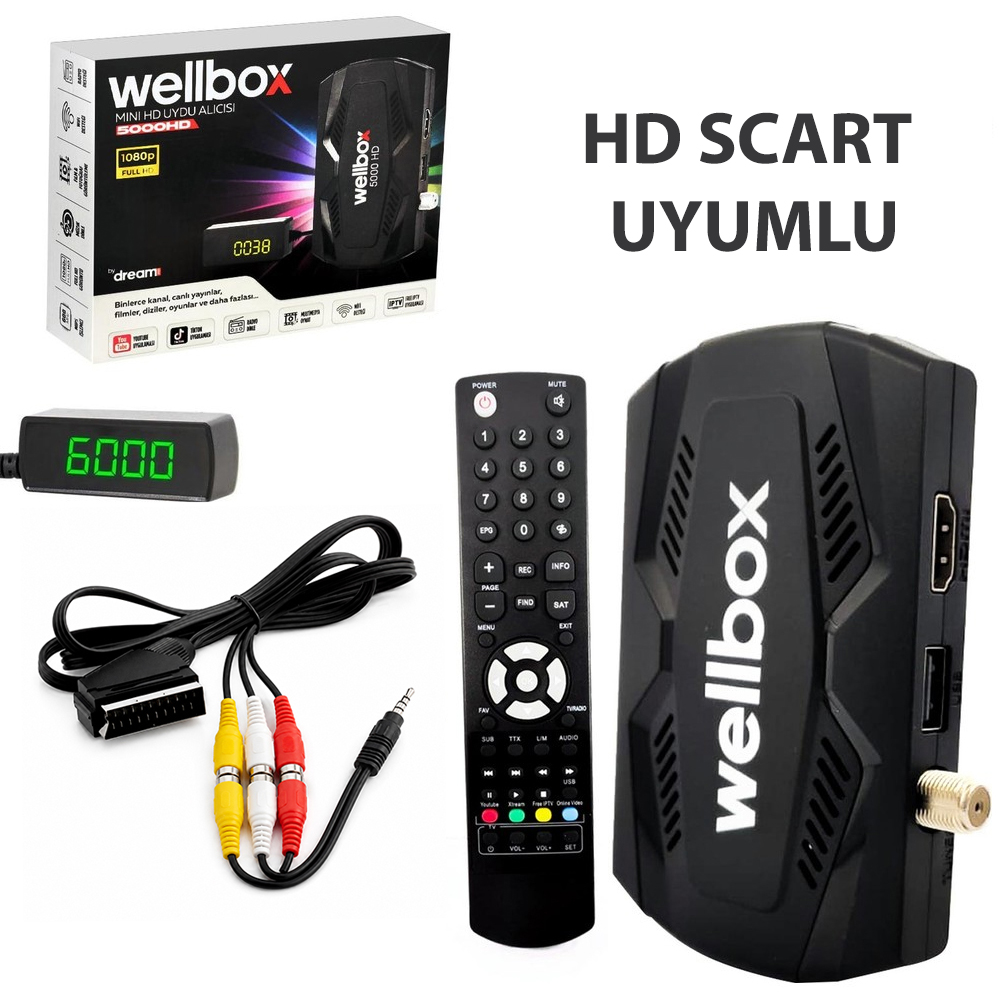 HD SCART Uydu Alıcı Wellbox 5000HD (maximum satış 5 adettir)