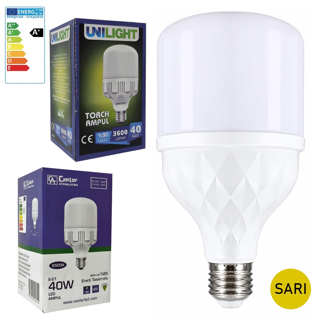 Tourch Led Ampul 220v 40w Gün Işığı E27 3500LM Unlight CA-40