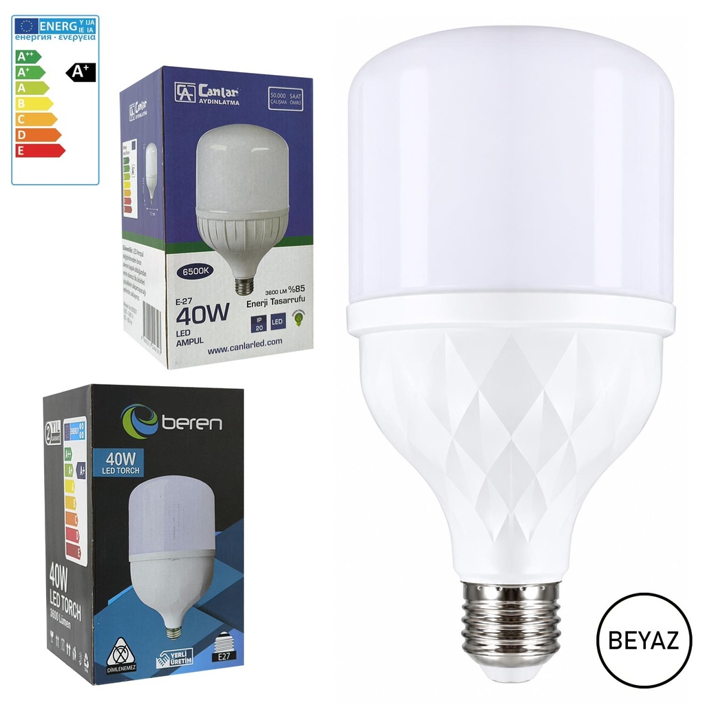 Tourch Led Ampul 220v 40w Beyaz E27 3500LM Unlight CA-40