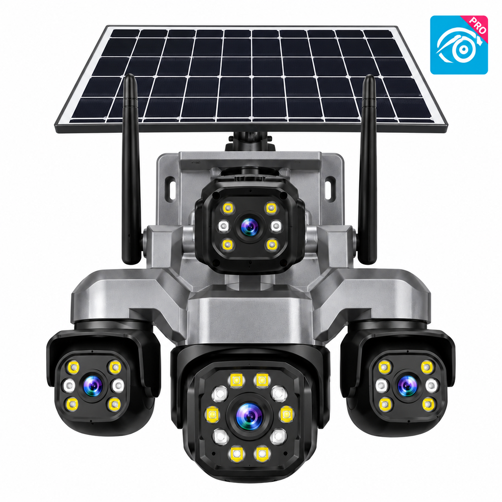 Wifi Ptz Solar Kamera 4 Lens 4G Sim Kartlı Çift Panel  O-Kam Pro S-340