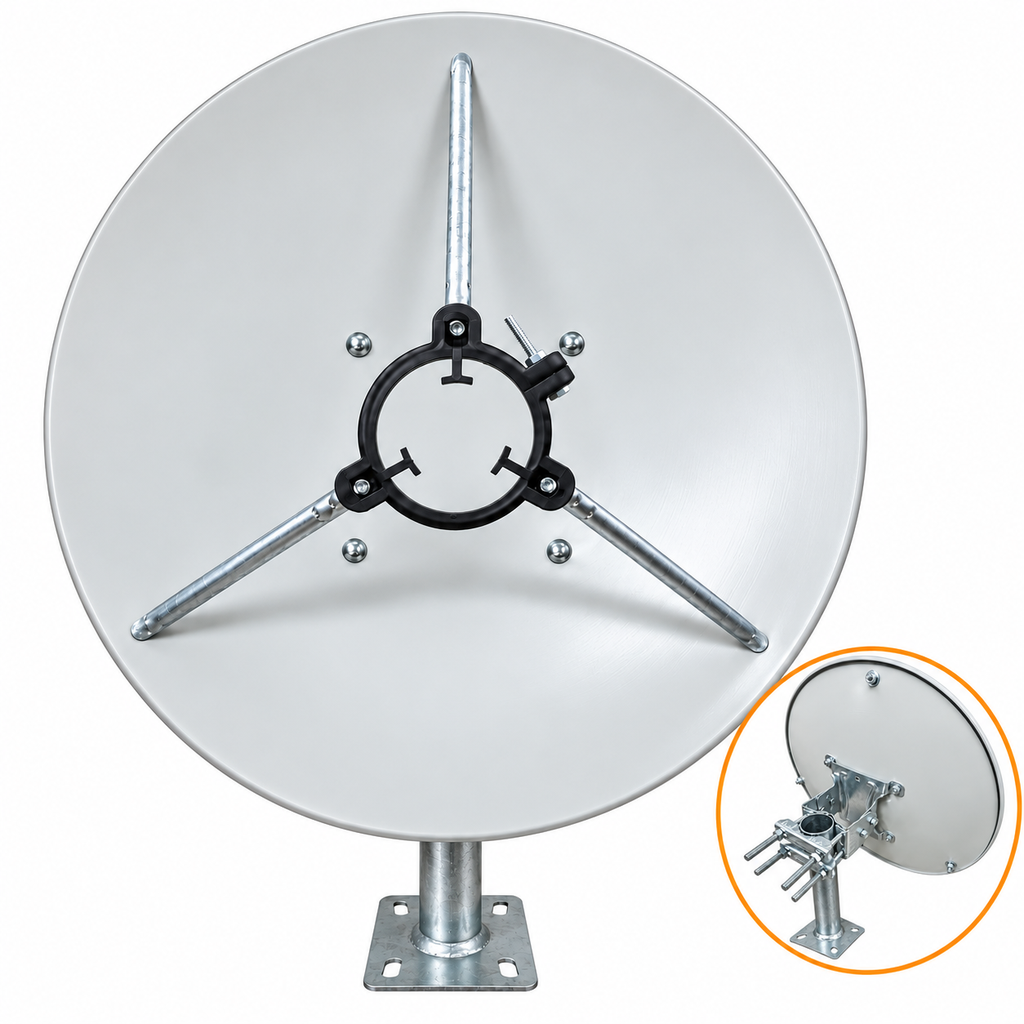 45 Cm Karavan Çanak Anten Pro 60mm 10 Adet Düz Ayak Poke PK-8759