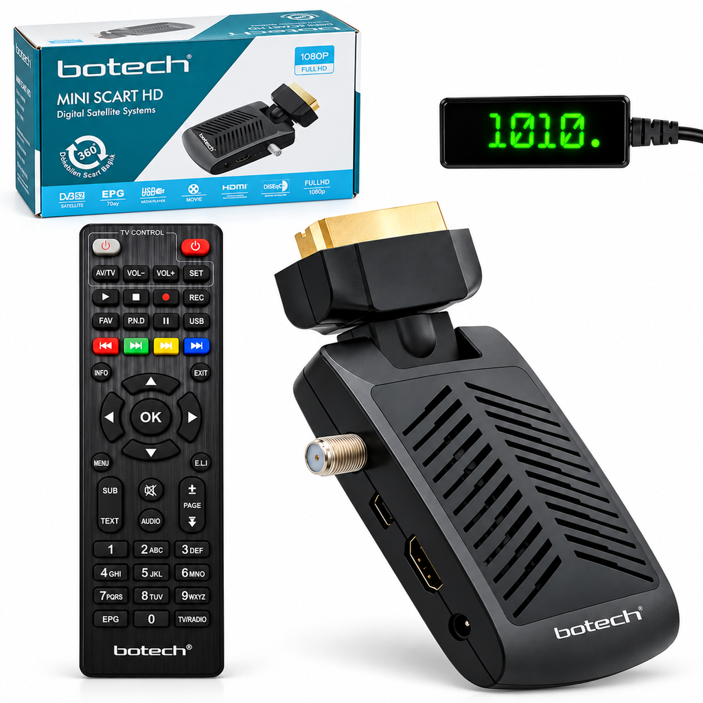 Mini Hd + Scart Uydu Alıcı Wifi Destekli Youtube Hdmi Kablolu Botech HD-SCART