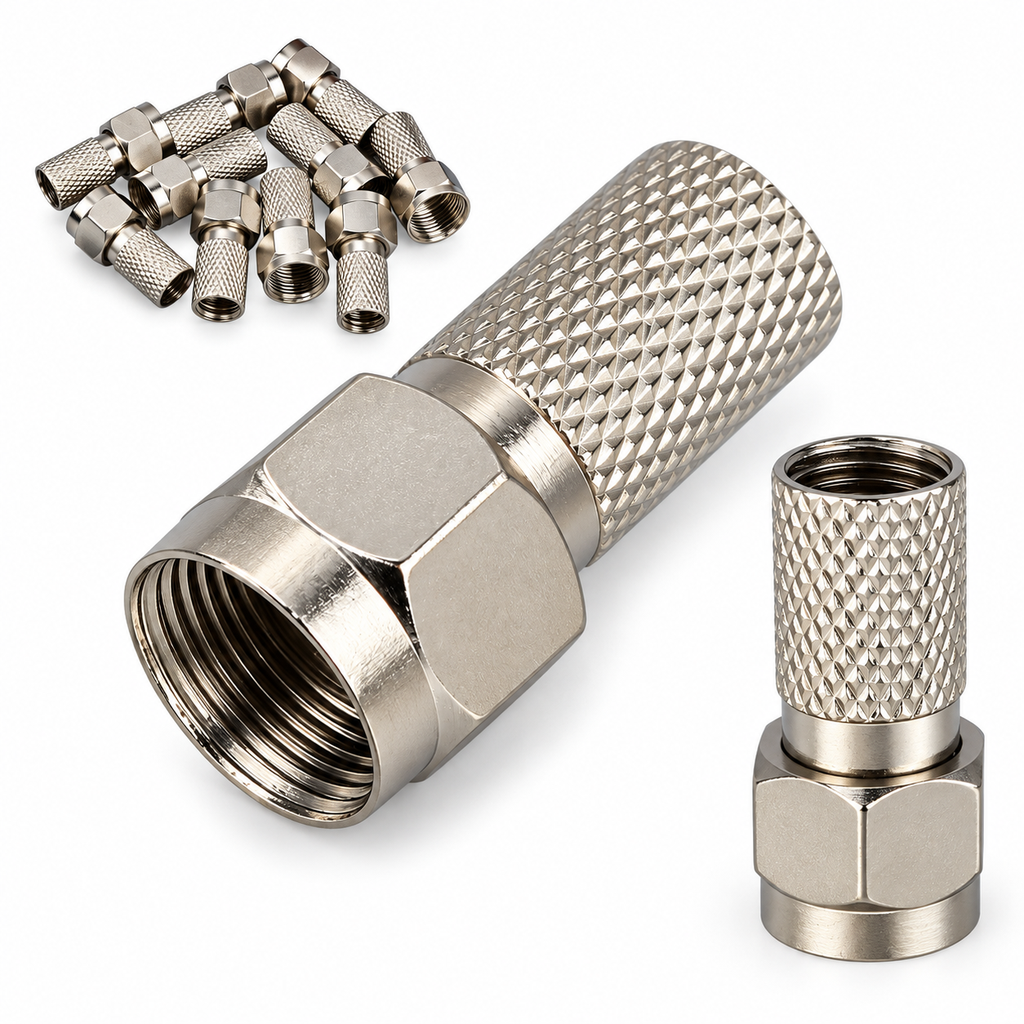 RG6 F Konnektör Contalı Premium 22mm 100 Adet Herz HRF-02