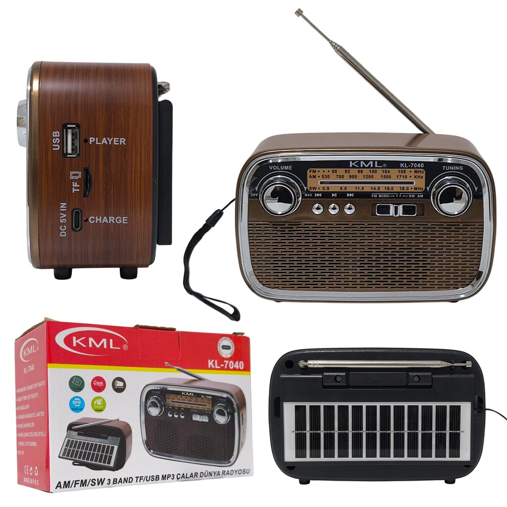 Nostalji Radyo Bluetooth Speaker Bass Fm Usb Sd KL-7040