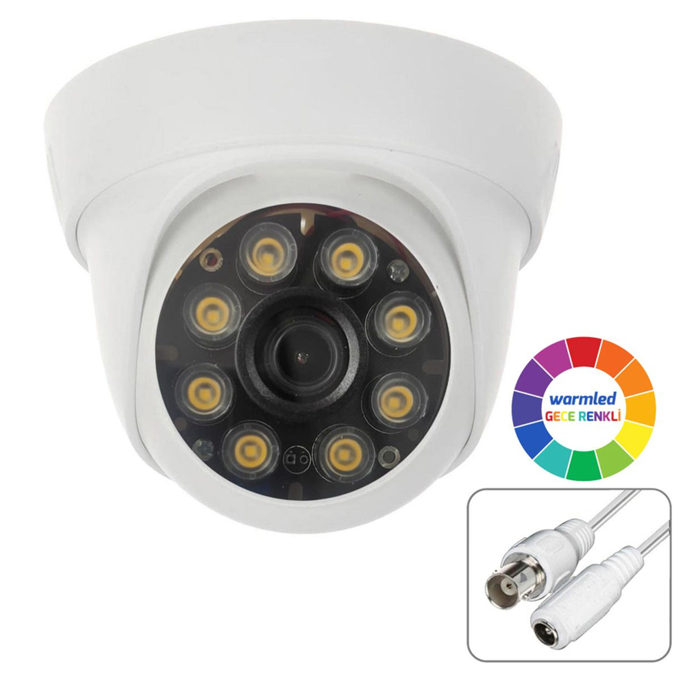 Gece Renkli Ahd Dome Kamera 2mp 3.6mm 8 Warmled Poke Pk-1412-8W