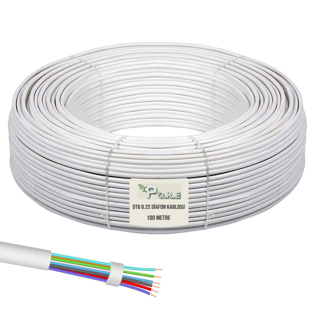 DT6 0.22 Diafon Kablosu 100mt Poke Pk-1372