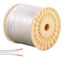 2x1.5 Hoparlör Kablosu Beyaz Makaralı Kordon 100mt Poke Pk-1198