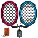 Çakar Ledli Oval Hoparlör Kapak Mavi Kırmızı 2 Adet Poke PK-5607