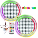 Pixel Ledli 16cm Hoparlör Kapak Gümüş 2 Adet Poke PK-6297
