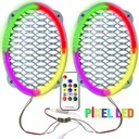 Pixel Ledli Oval Hoparlör Kapak Gümüş 2 Adet Poke PK-6301
