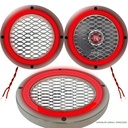 20cm Krom Ledli Hoparlör Kapak 2 Adet Poke PK-4560