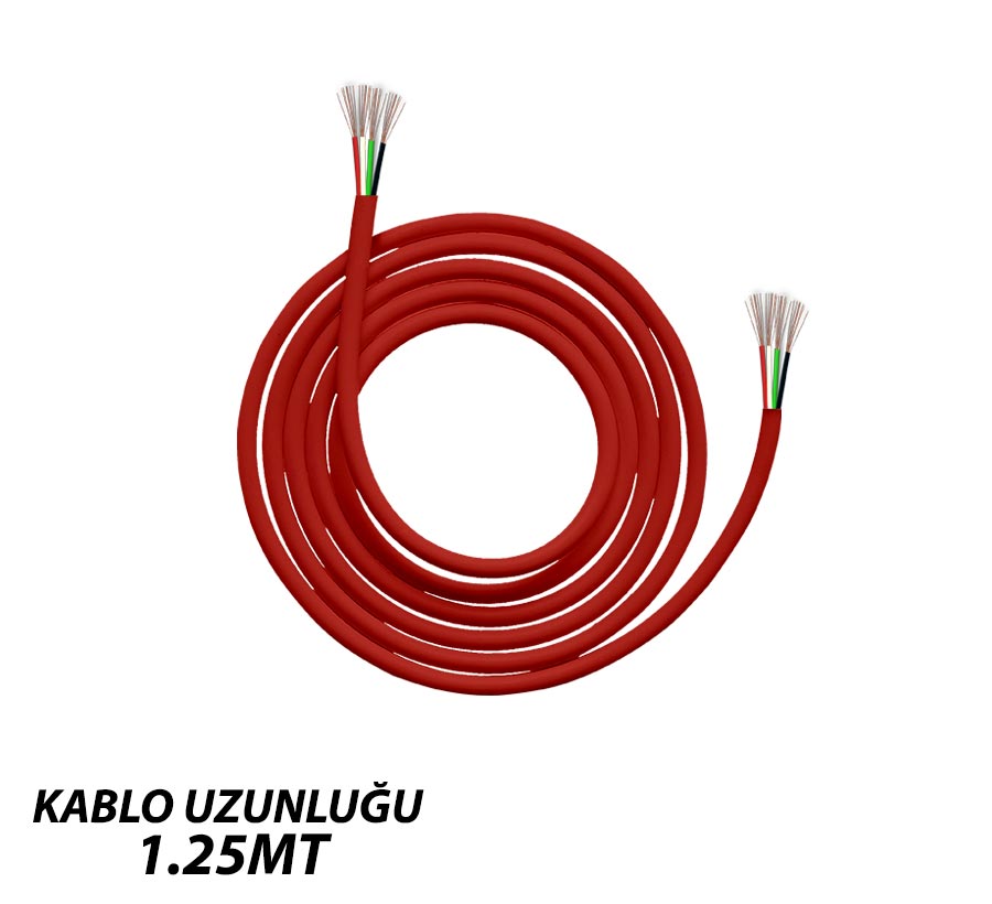 4x0.22 Bakır Seslendirme Kablosu Kırmızı 1.25mt Poke PK-1289
