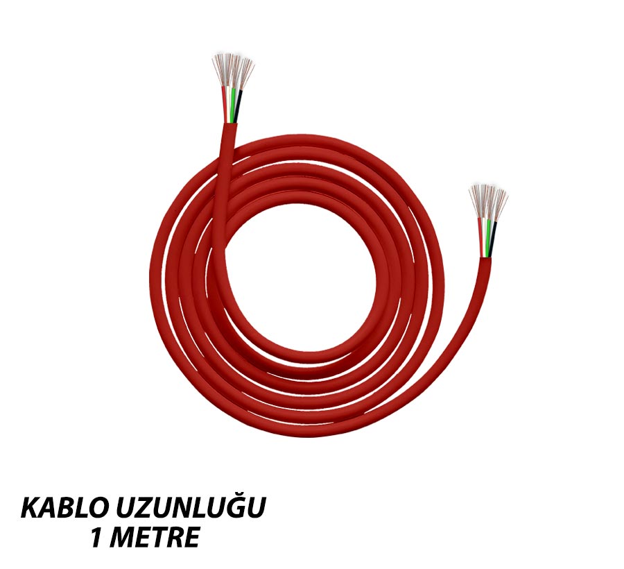Seslendirme Kablosu 4x0.22 mm Bakır Kırmızı 1mt Poke Pk-1288