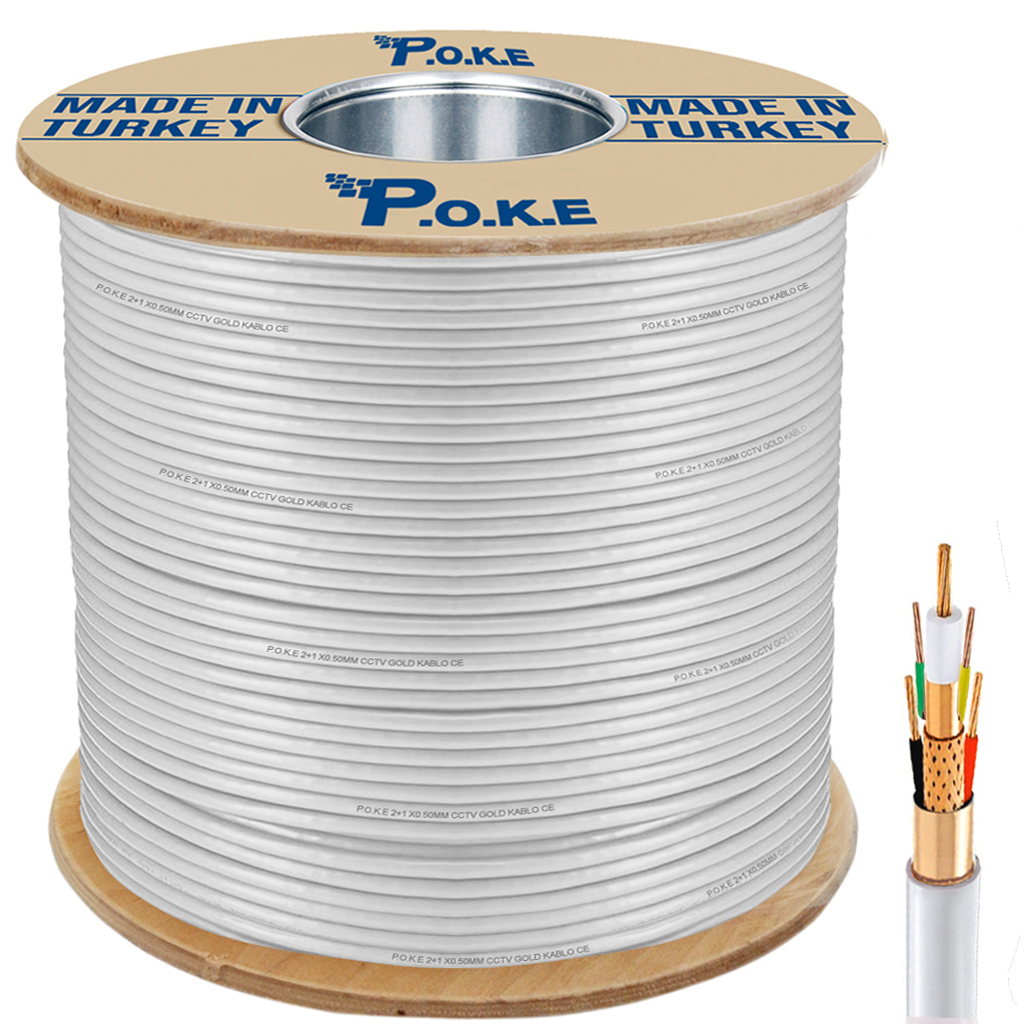 4+1 CCTV 0.50 Kamera Kablosu Gold 500mt Poke PK-1036