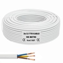 3x1.5 TTR Seslendirme Kablosu Beyaz 100mt PK-315B
