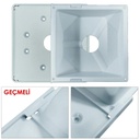 Kamera Buat 140x140mm Kızaklı Geçmeli Kare Tabanlı ABS Gri Poke PK-8415