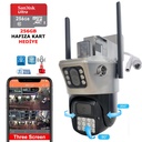 256GB Hafıza Kartlı Wifi PTZ Akıllı 2 Kamera Gece Renkli Sesli Dış Mekan 1080p Rose AHD-30180-256GB