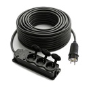 30mt Kablolu Üçlü Grup Priz Topraklı Kauçuk 3x1.5 Far MCN-030